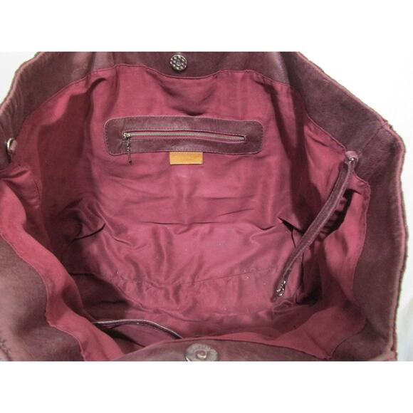 Archipelago Design Large Burgundy Genuine Snakeskin Shoulder Tote Purse - Picture 10 of 11